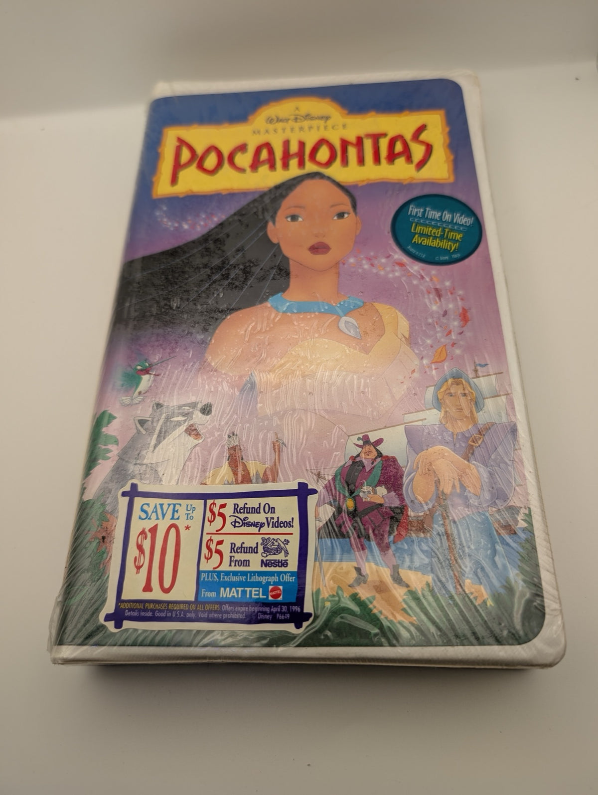Front cover of sealed Pocahontas VHS