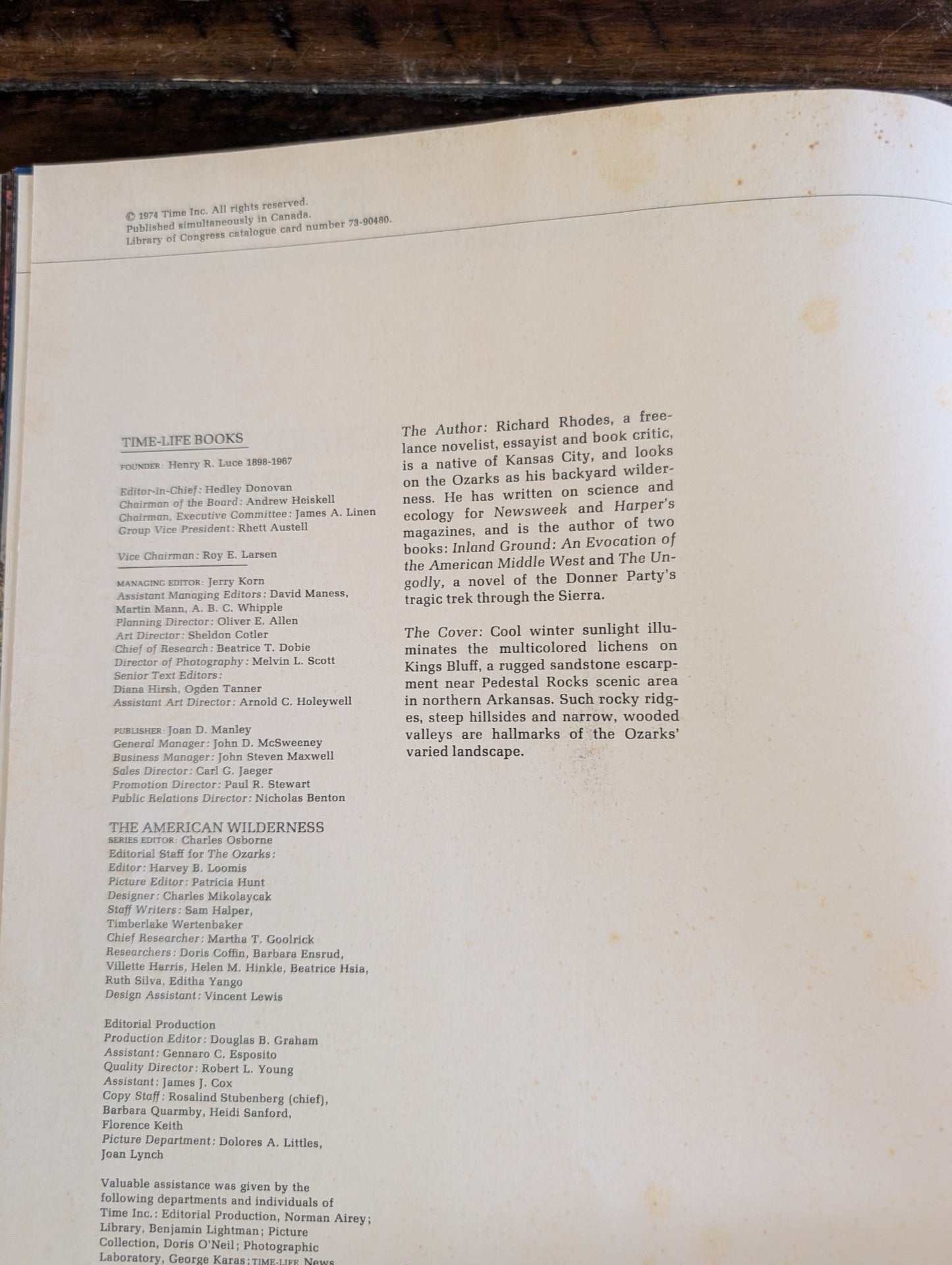 The Ozarks Book Copyright Page