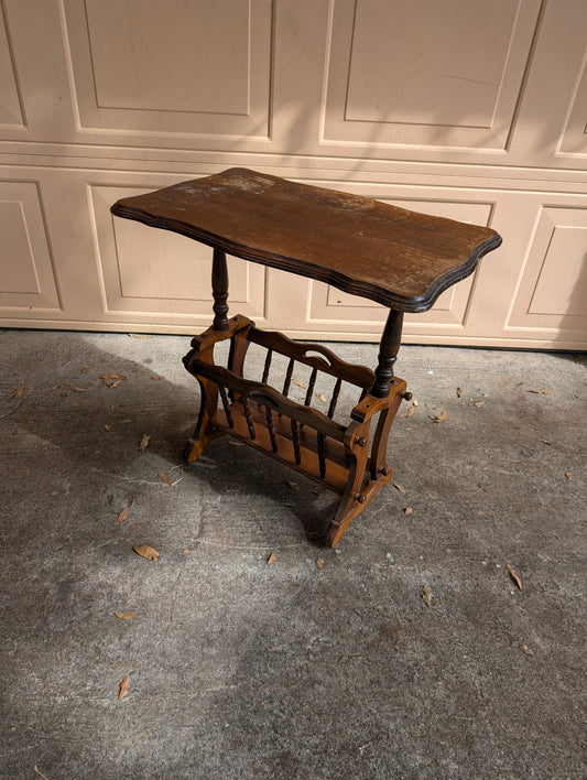 Antique Vintage wooden magazine rack/table