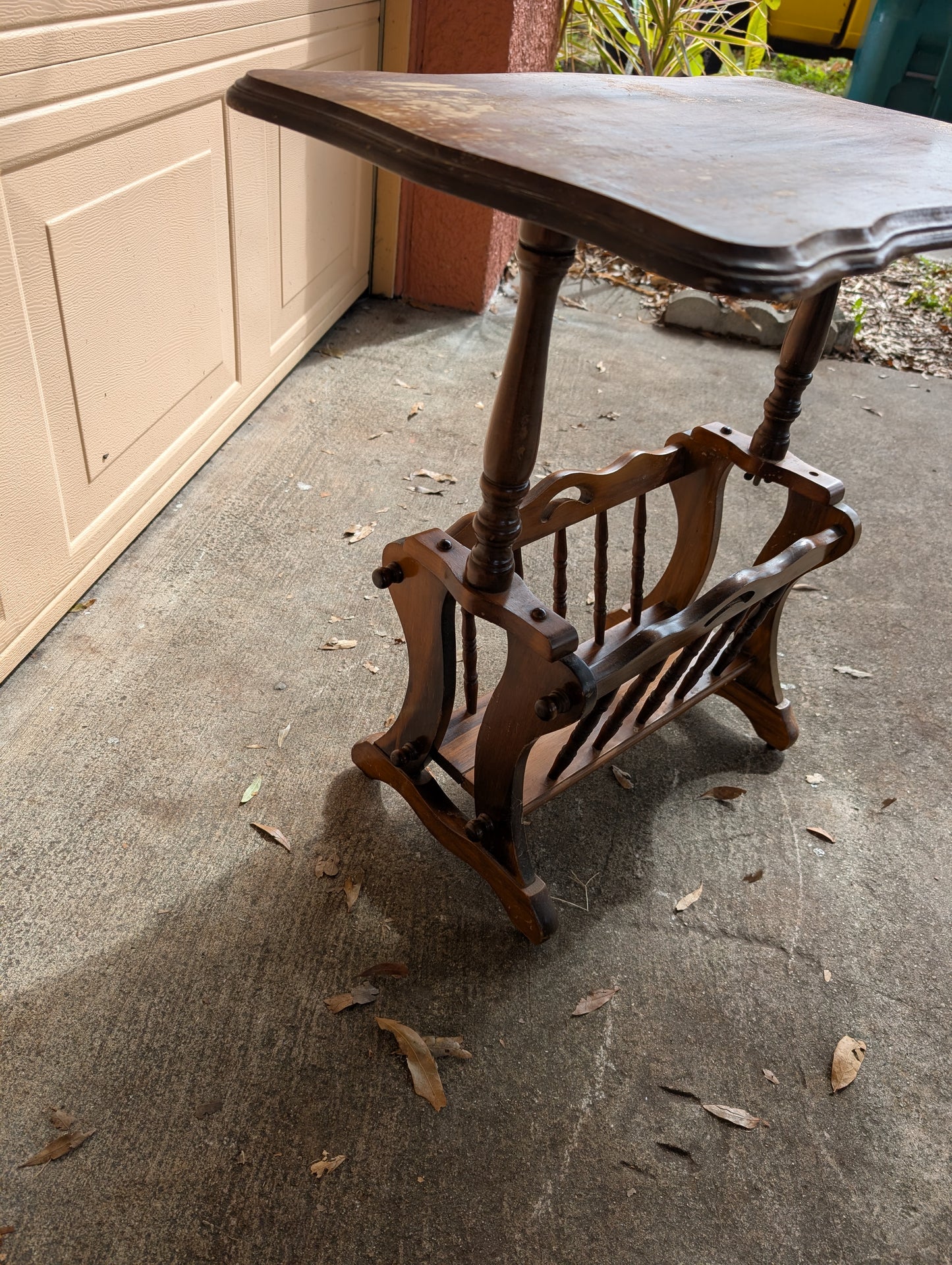 Antique Vintage wooden magazine rack/table