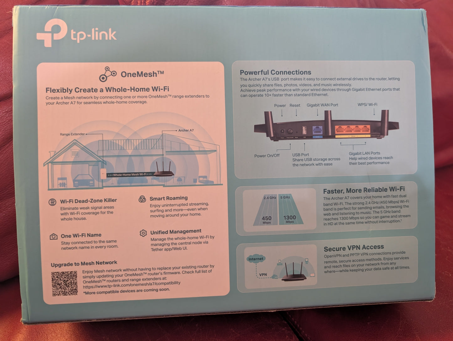 TP-Link Archer C7 1300 Mbps 4-Port Gigabit Wireless AC Router (Archer-C7