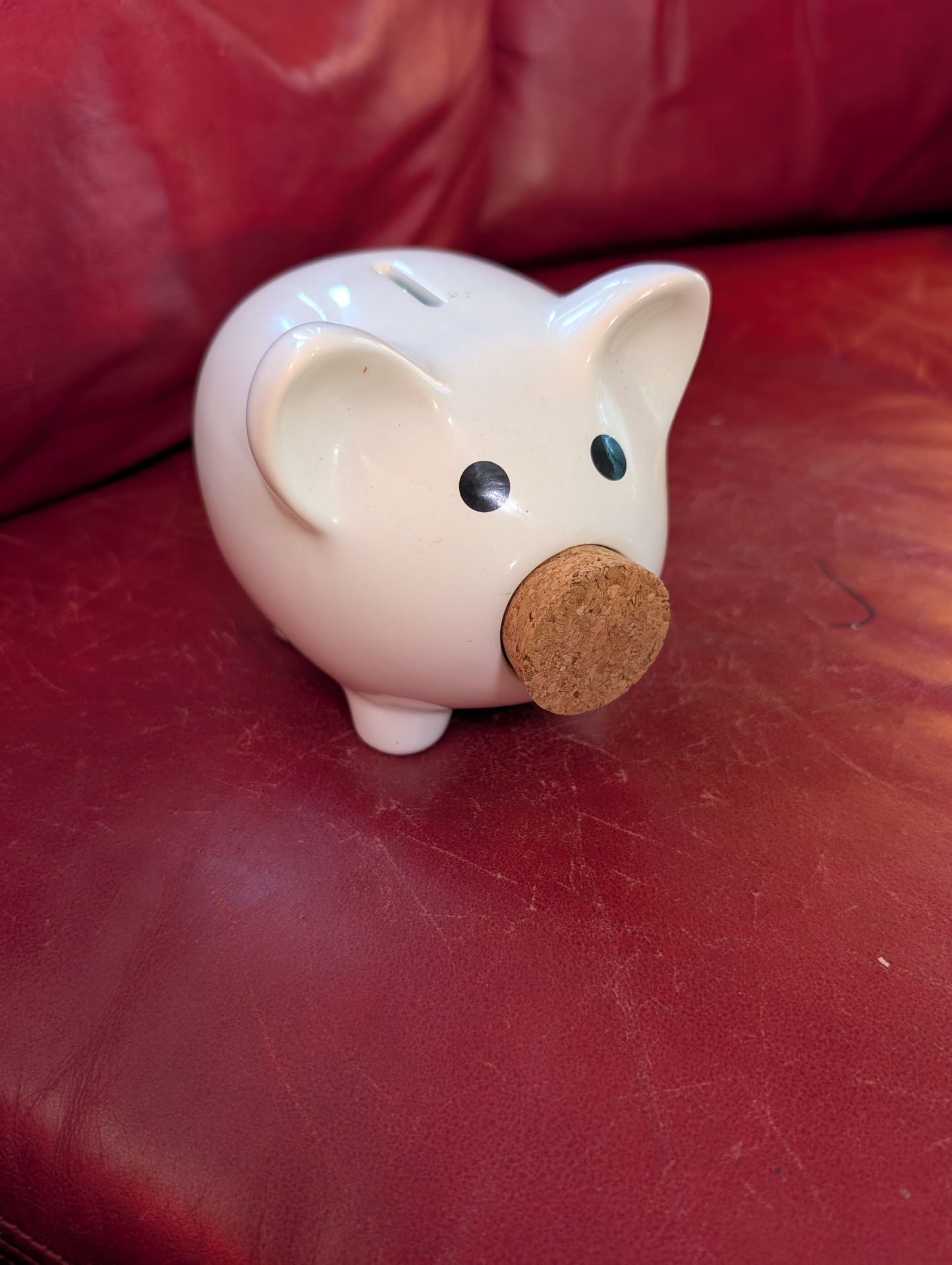 Silicon Valley Bank White Piggy Bank. 4”x7”