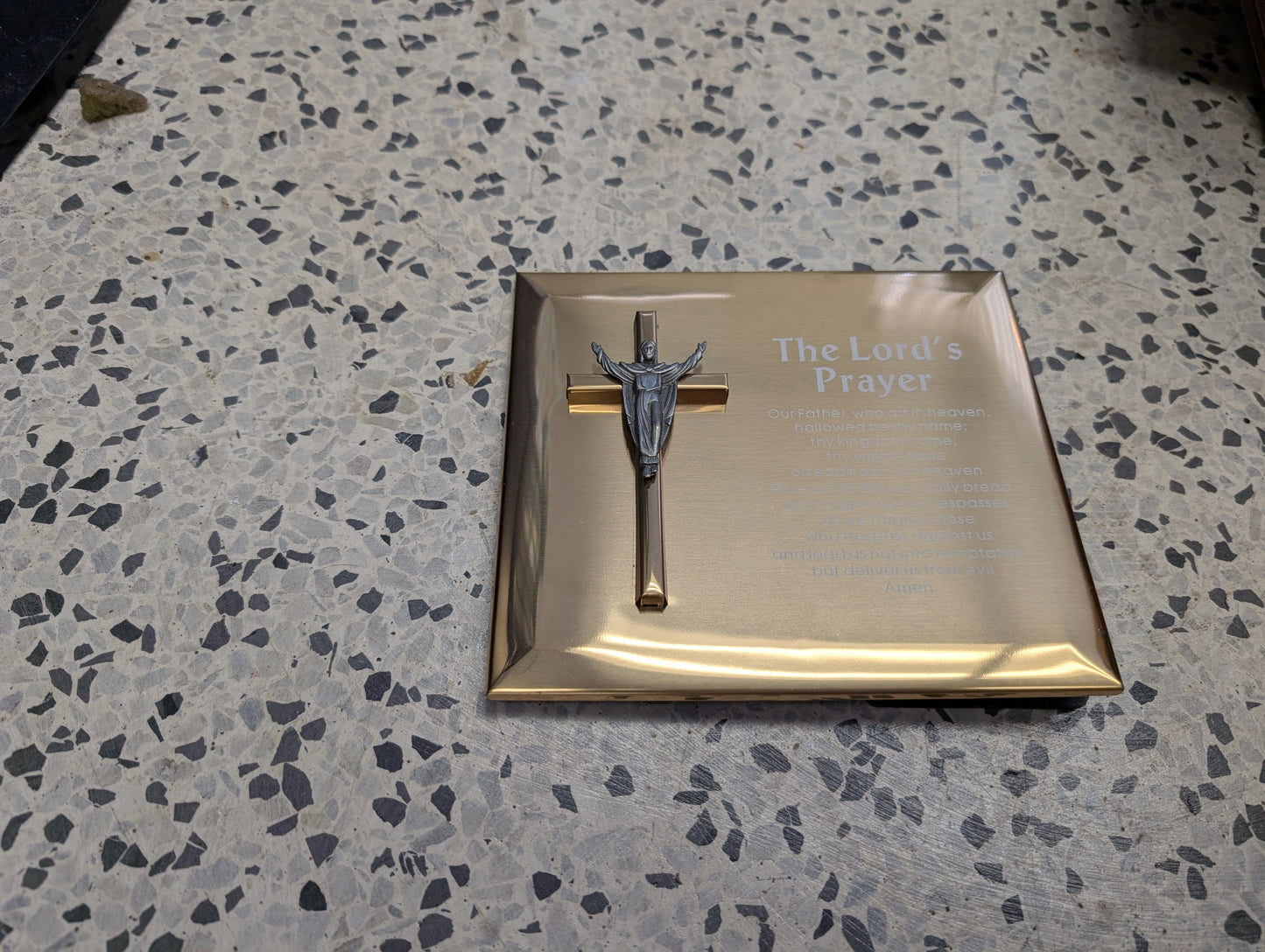 Lords Prayer metal plaque