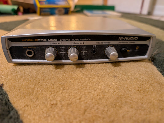 M-Audio Mobile Pre USB Preamp and Audio Interface 48v Phantom Power 200F V1.03