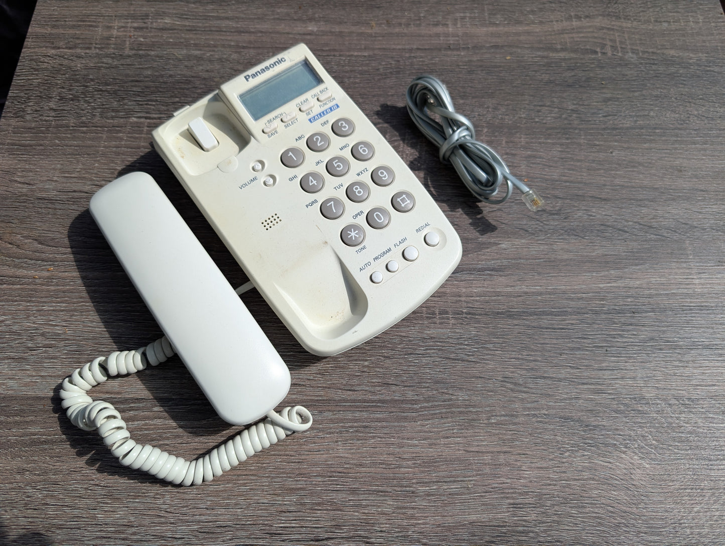 Panasonic KX-TSC7W White Corded Phone Caller ID  Speed Dial