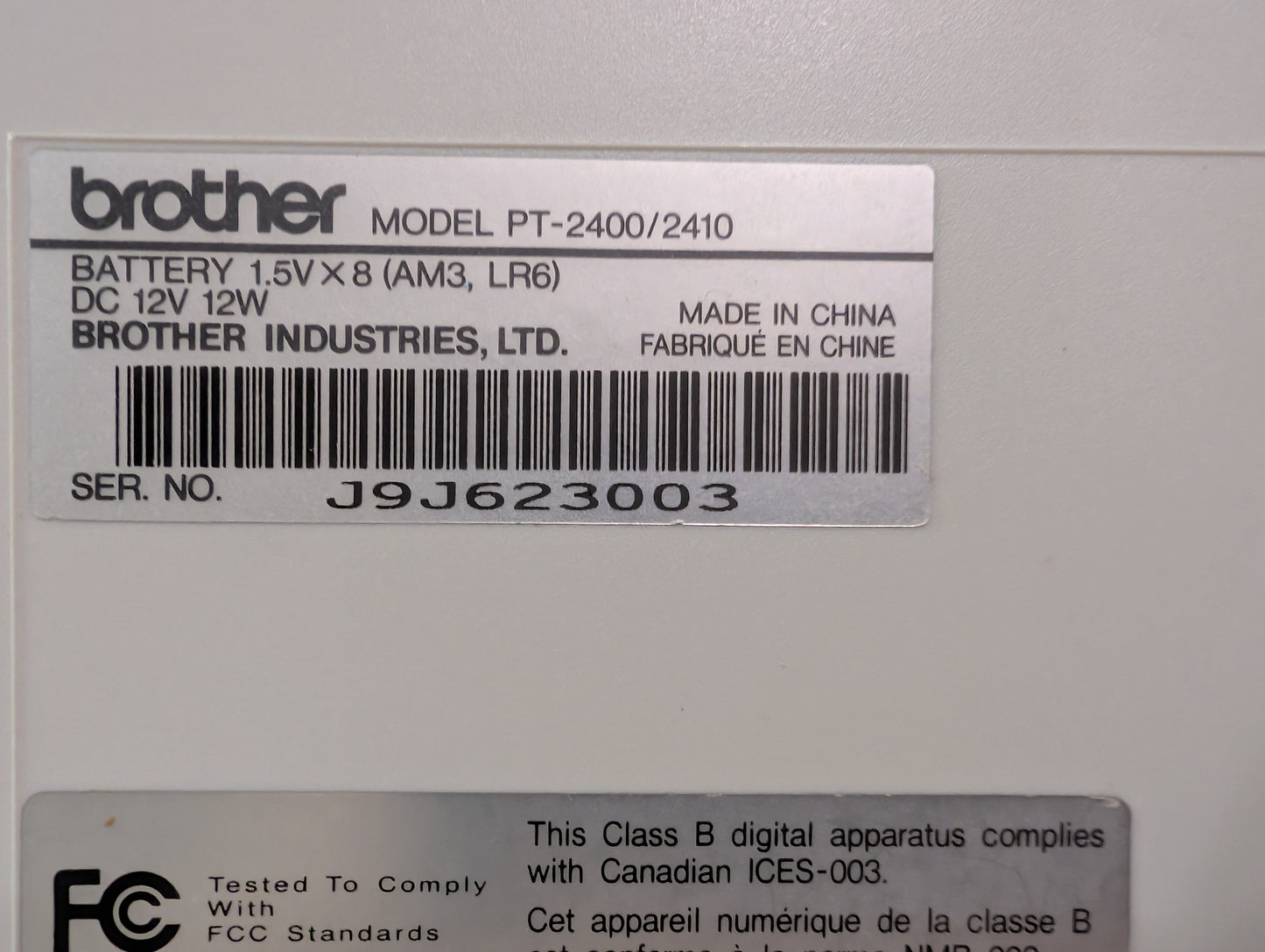 Brother PT2400 Electronic Labeling System with Carry Case