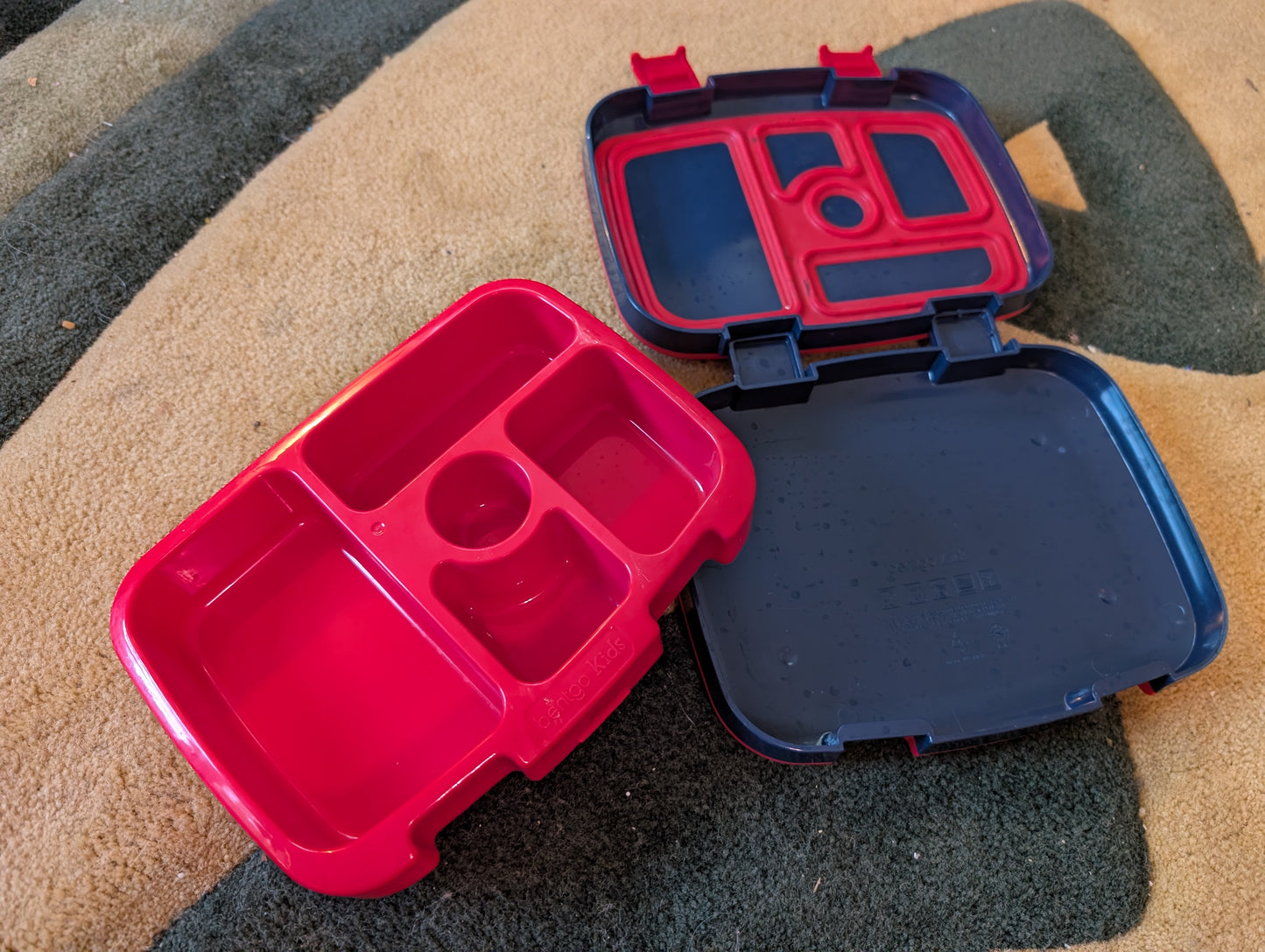 Bentgo Kids Bento-Style 5-Compartment Leak-Proof Lunch Box - Ideal Portion Sizes for Ages 3 to 7 - Durable, Drop-Proof, Dishwasher Safe, BPA-Free - Black, Red