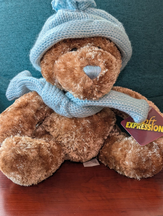 Dan Dee Collectors Choice Winter Bear It’s A Boy Blue Scarf Hat Huggable Arms
