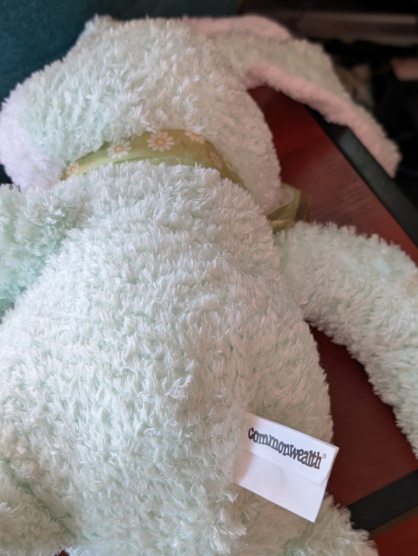 Vintage Commonwealth 2002 Bunny Plush Mint Green Easter Rabbit Stuffed Animal