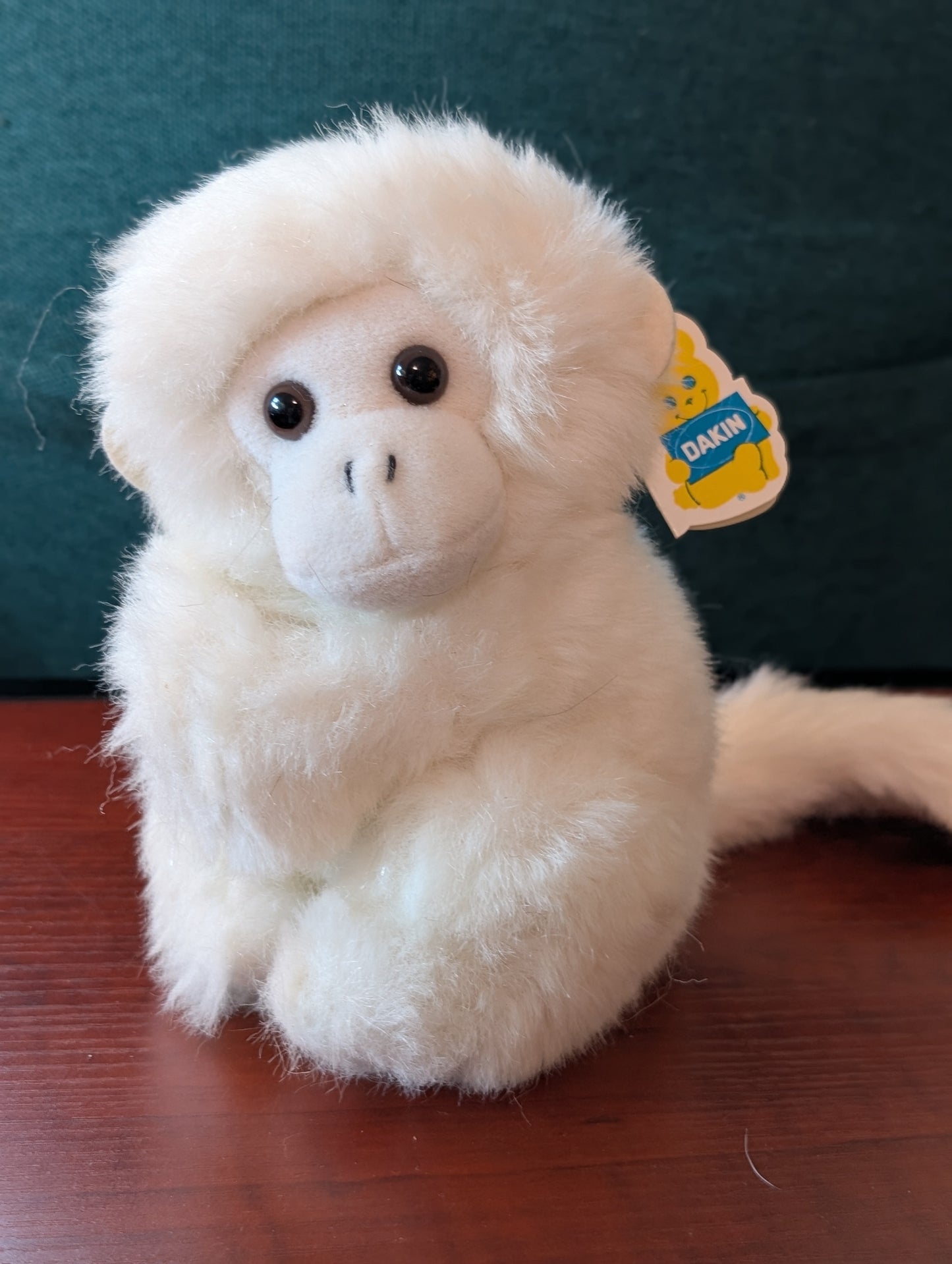 Rare Vintage 1987 Dakin Plush Monkey Short White Hair Sitting 14" Tall Clean