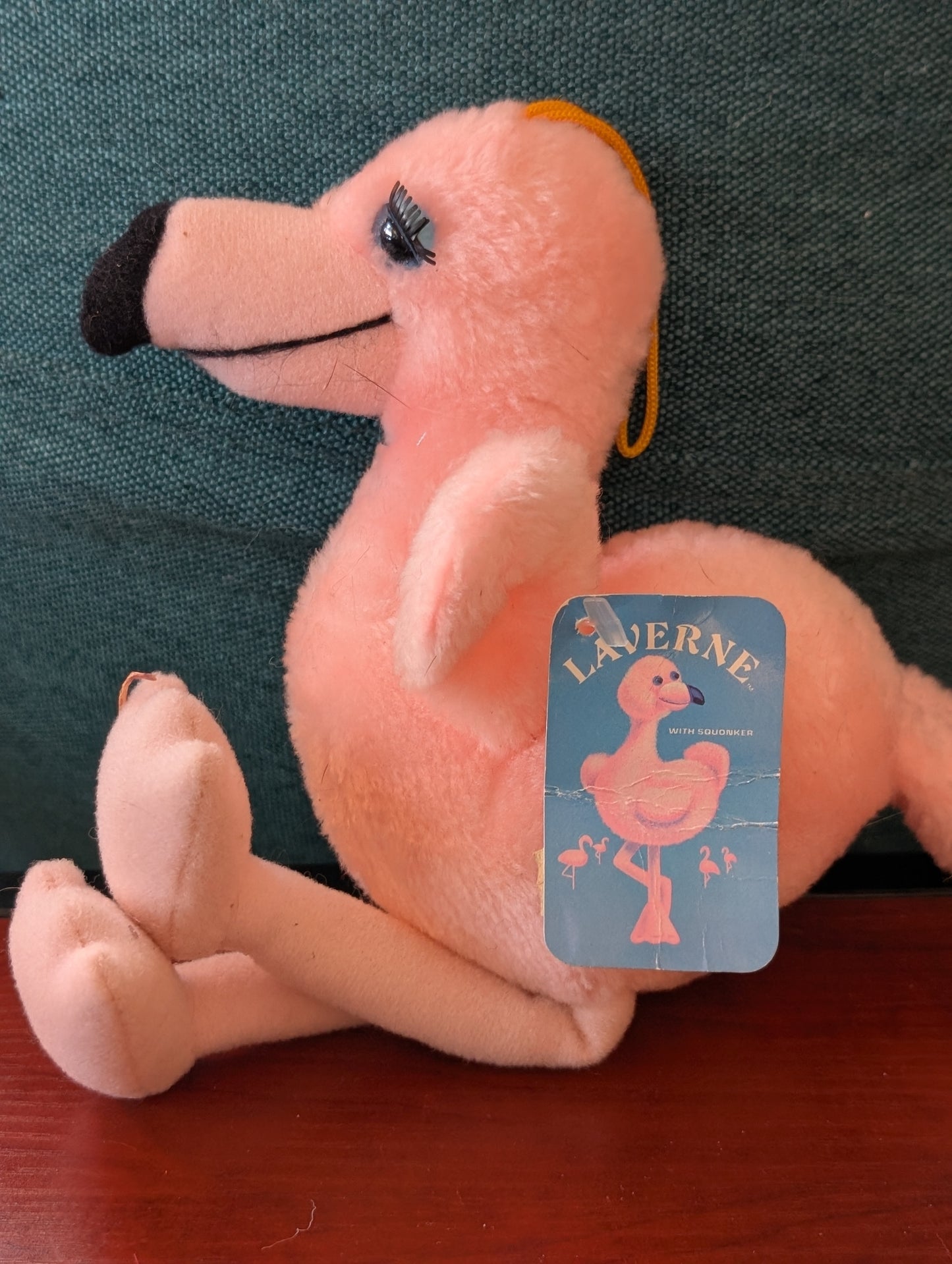 Russ VINTAGE PINK LAVERNE THE FLAMINGO BIRD 8" Plush STUFFED ANIMAL Toy