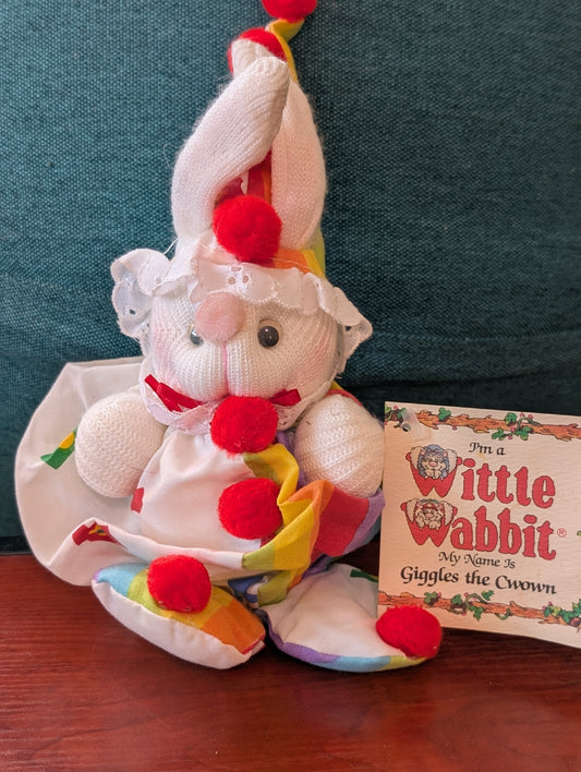 Vintage Wittle Wabbit Giggles The Clown 1978 Plush 12"