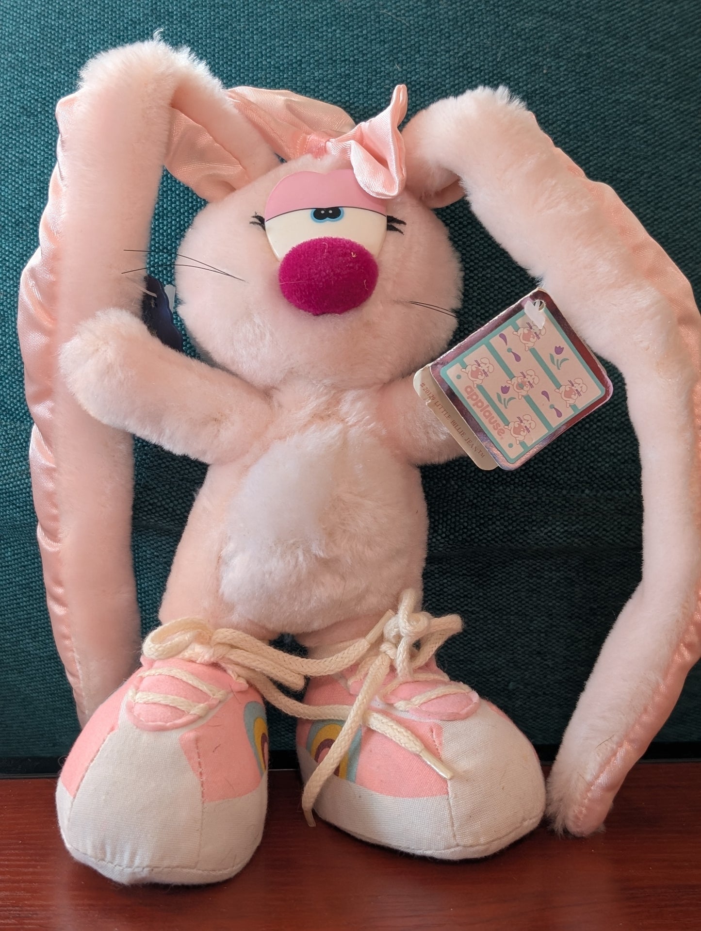 Easter Bunny Rabbit Plush White Pink Soft Eyes Stuffed Animal 12"