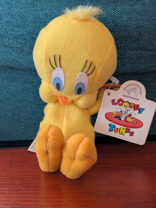 Vintage Applause Looney Tunes Tweety Bird Plush Toy Warner Brothers 1997 Tags 6”