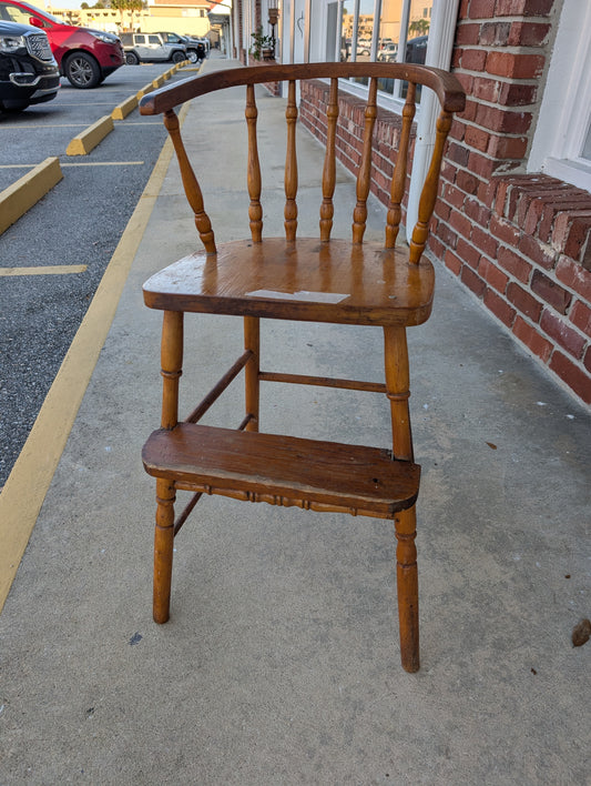 Vintage wooden high chair for kids