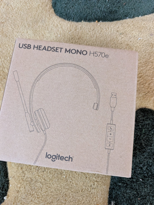 NEW Logitech - H570e - USB Mono Headset with Noise-Cancelling Microphone