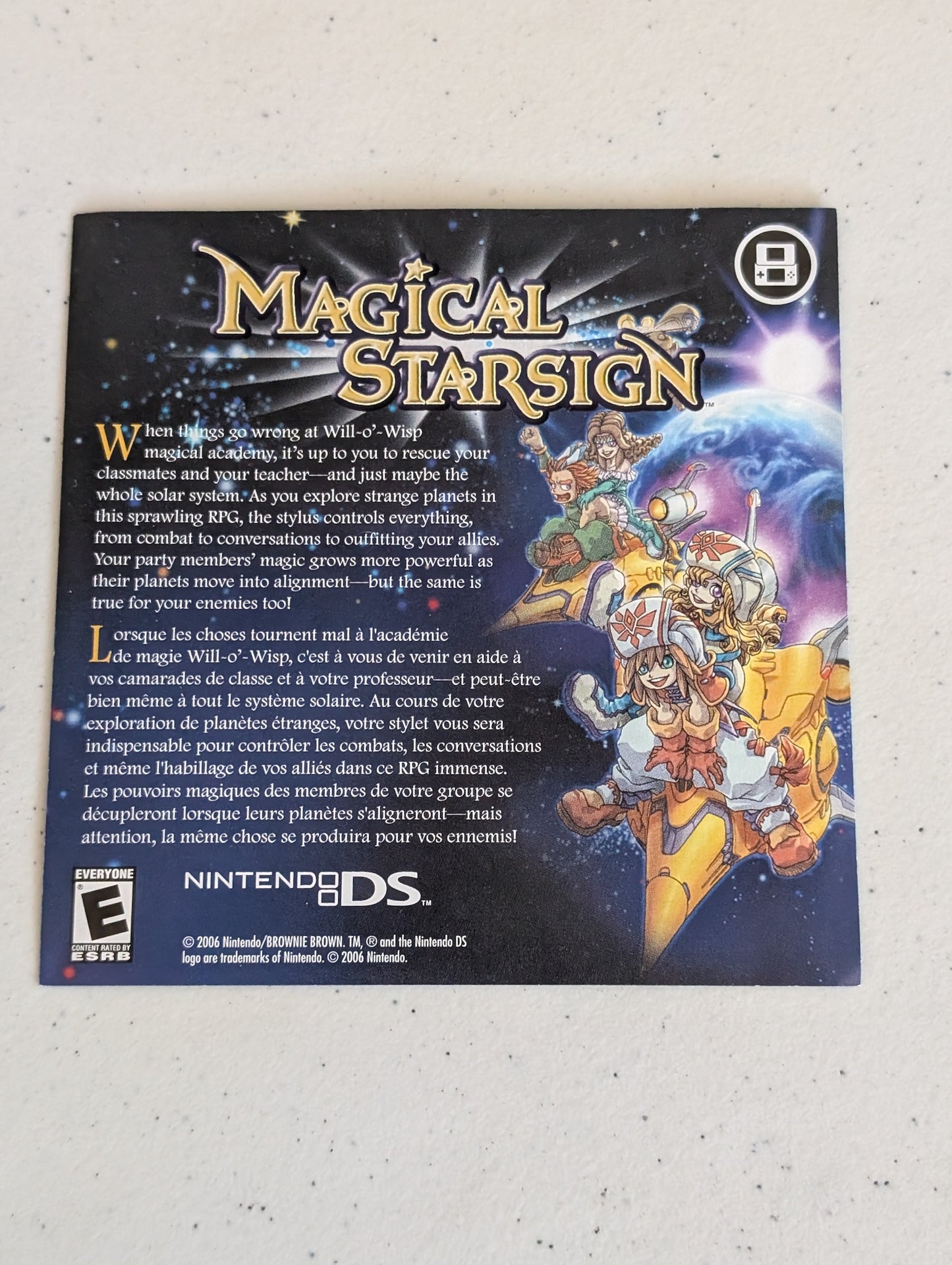 Magical Starsign (Nintendo DS, 2006) INSERT ONLY