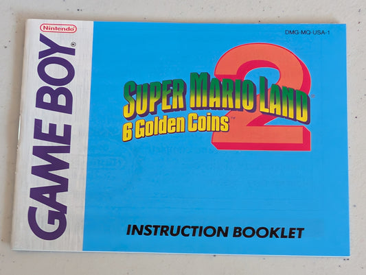 Super Mario Land 2: 6 Golden Coins Video game Instruction Booklet Gameboy