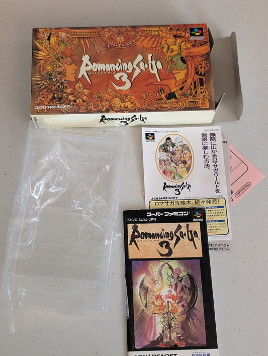 Romancing Saga 3 video game Instruction Booklet and insert and box only Super Nintendo