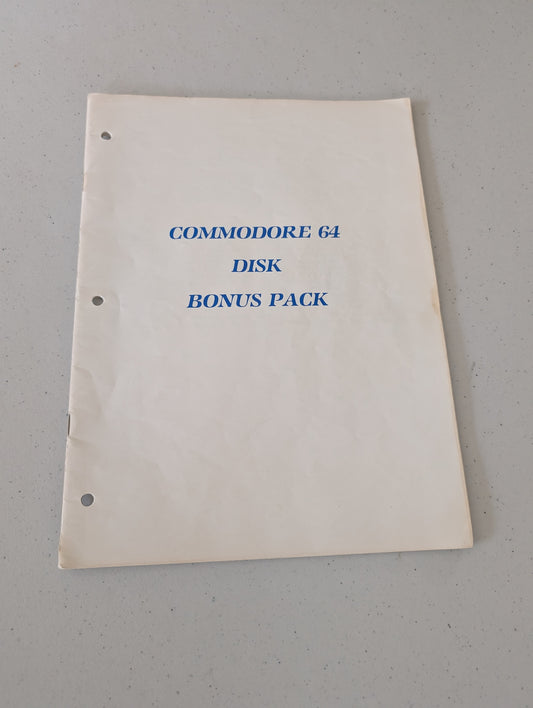 COMMODORE 64 DISK BONUS PACK manual only