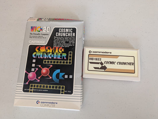 Cosmic Cruncher Commodore Vic-20 video game  w/ Box No Manual