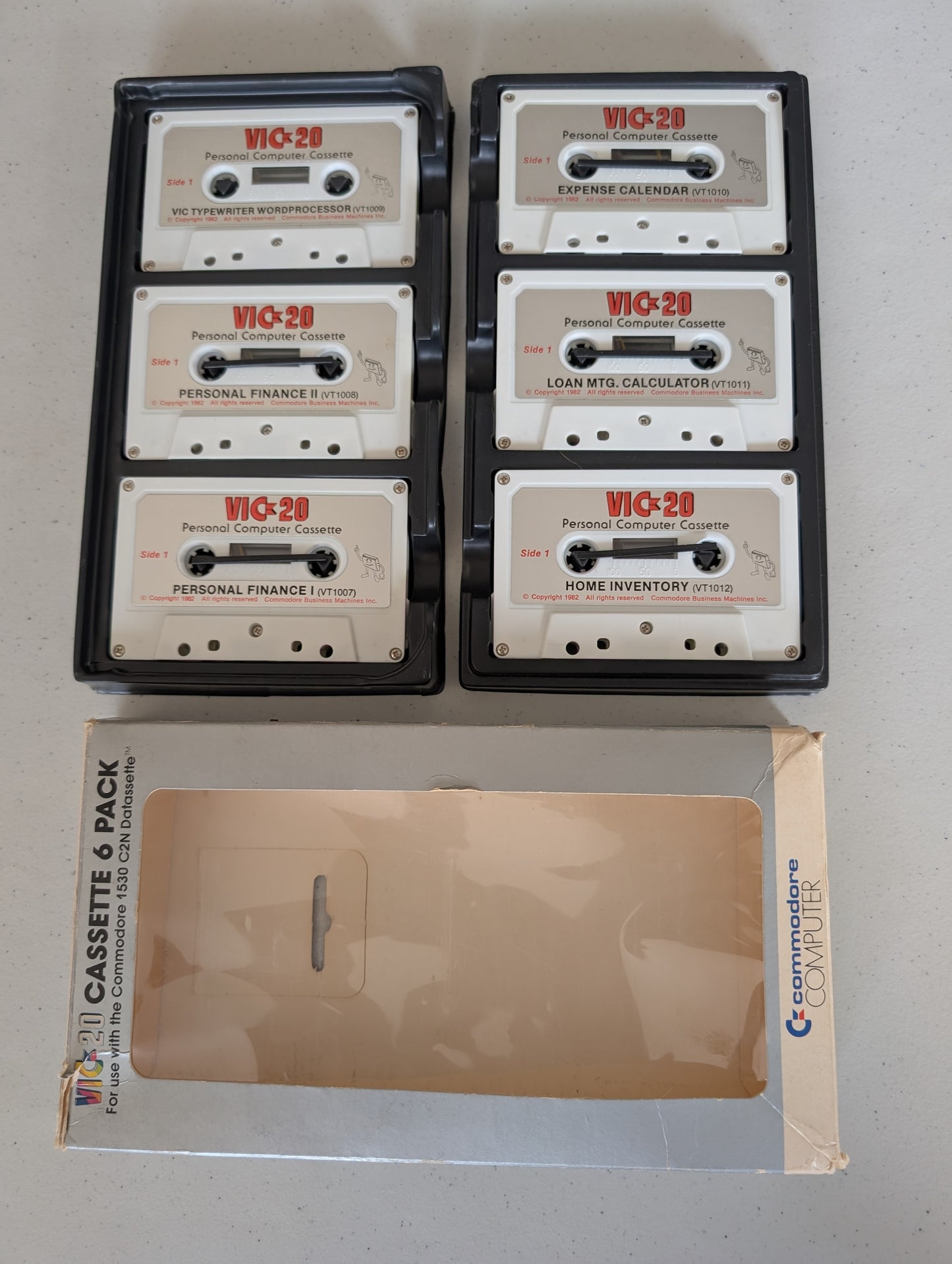 Vintage 1982 Commodore VIC 20 Personal Finance Cassette 6 Pack w/ Box & Instructions