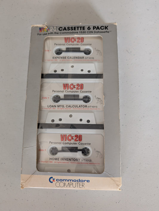 Vintage 1982 Commodore VIC 20 Personal Finance Cassette 6 Pack w/ Box & Instructions