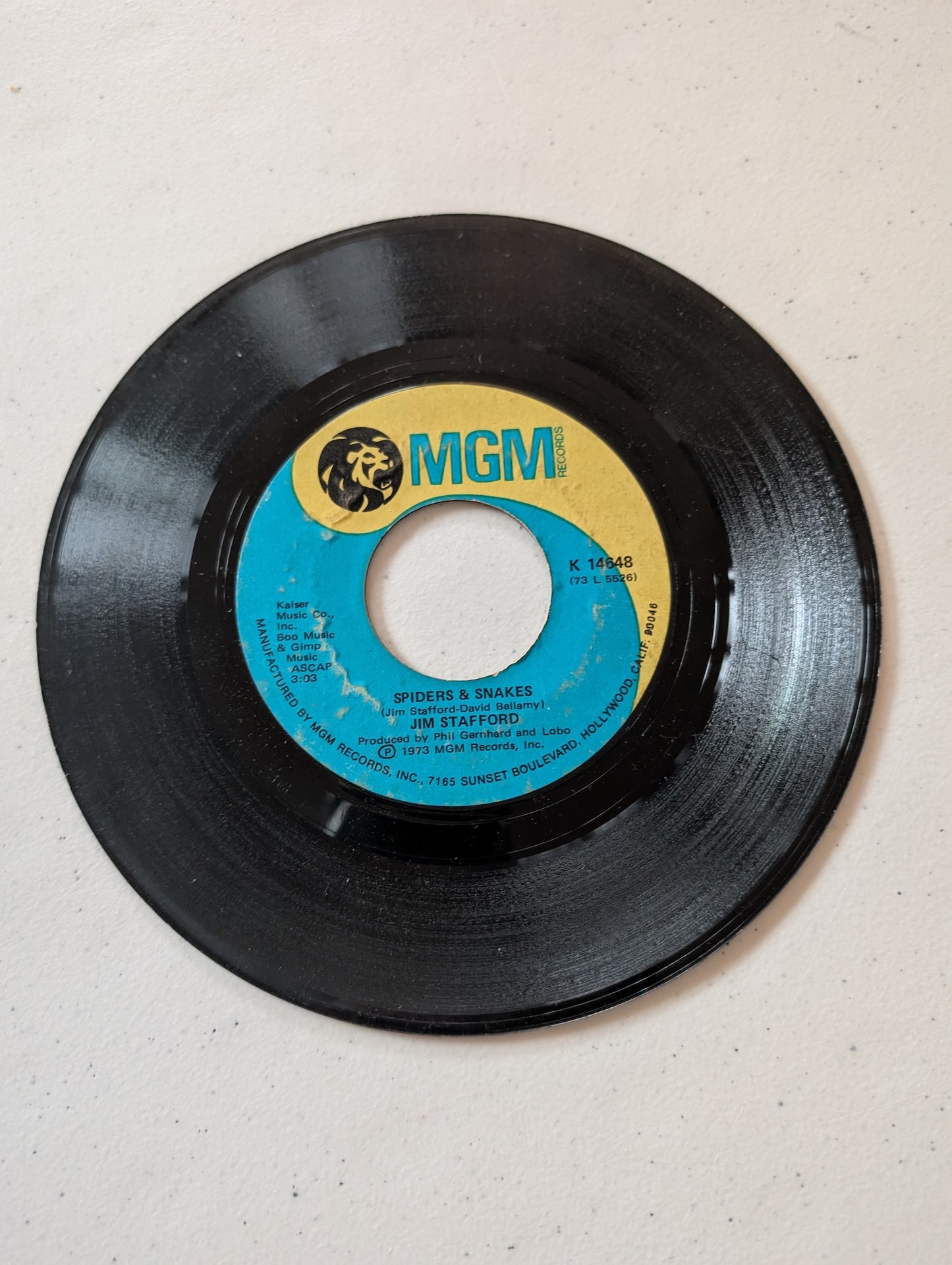 Jim Stafford - Spiders & Snakes - Undecided(7 in, 45 RPM, Single, Vinyl Record Album)