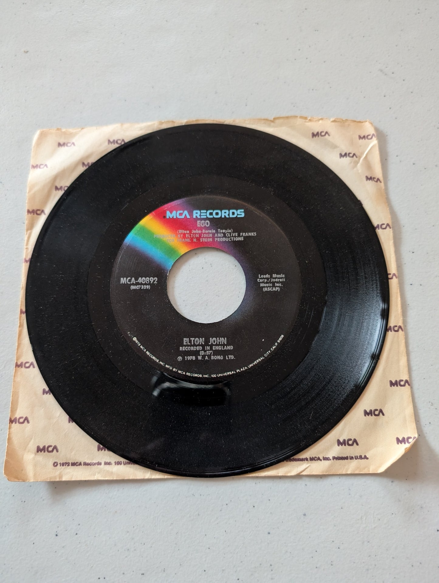 ELTON JOHN - Flinstone Boy - Ego MCA40892 (7 in, 45 RPM, Single, Vinyl Record Album)