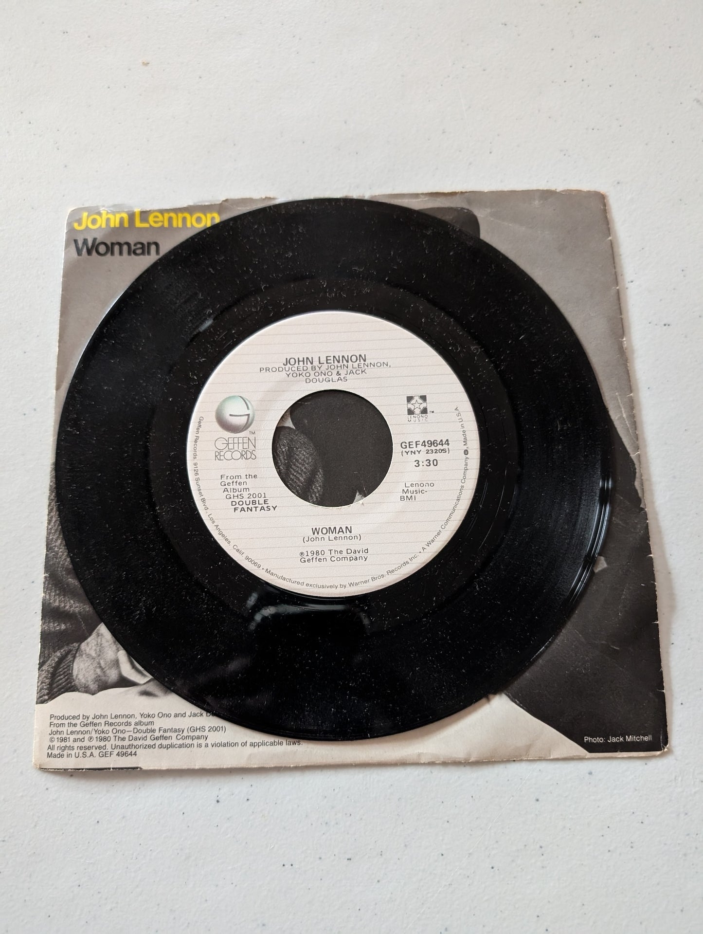 John Lennon Yoko Ono Woman Beautiful Boys Original 1981 GEF49644(7 in, 45 RPM, Single, Vinyl Record Album)