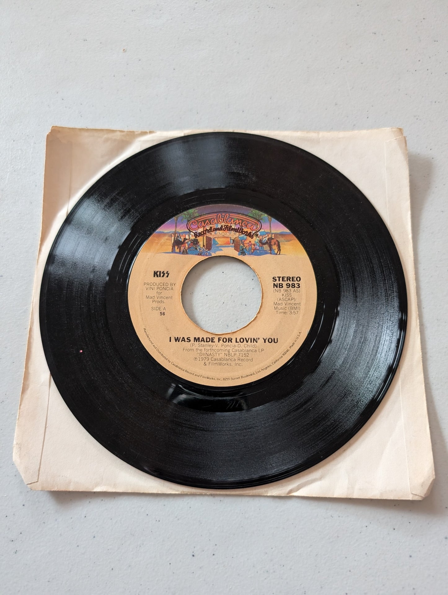 KISS -  I Was Made For Lovin' You - Hard Times Casablanca NB 938(7 in, 45 RPM, Single, Vinyl Record Album)