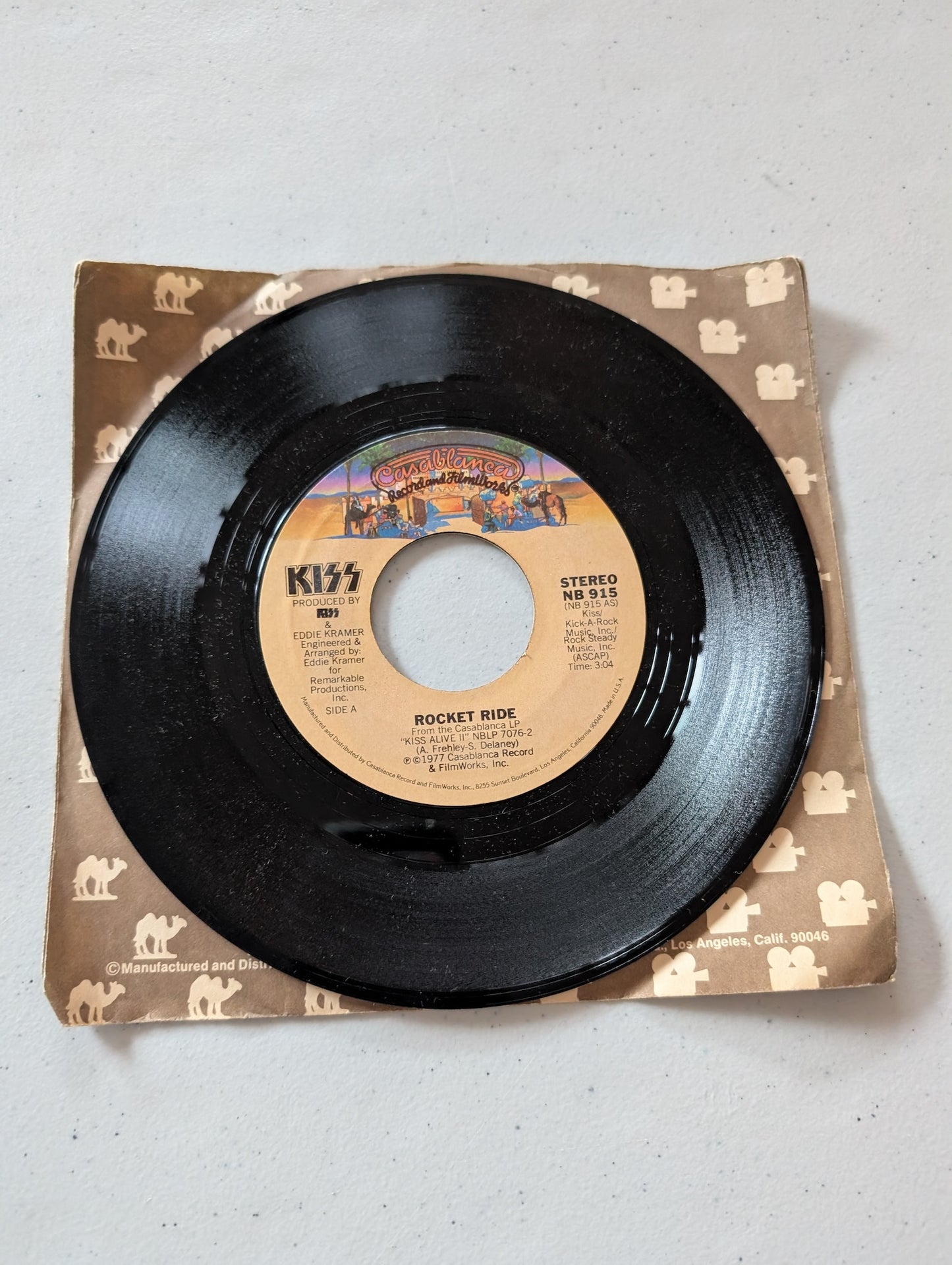 KISS Rocket Ride - Tomorrow Tonight  NB 915 (7 in, 45 RPM, Single, Vinyl Record Album)