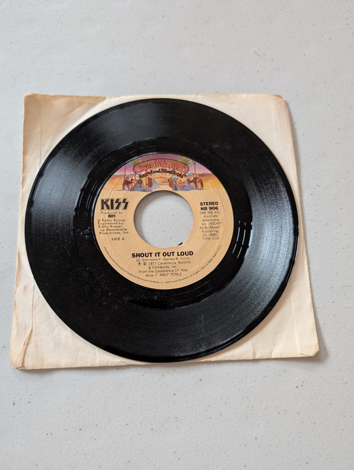 KISS - Shout It Out Loud - Nothin' To Lose  1977 (7 in, 45 RPM, Single, Vinyl Record Album)