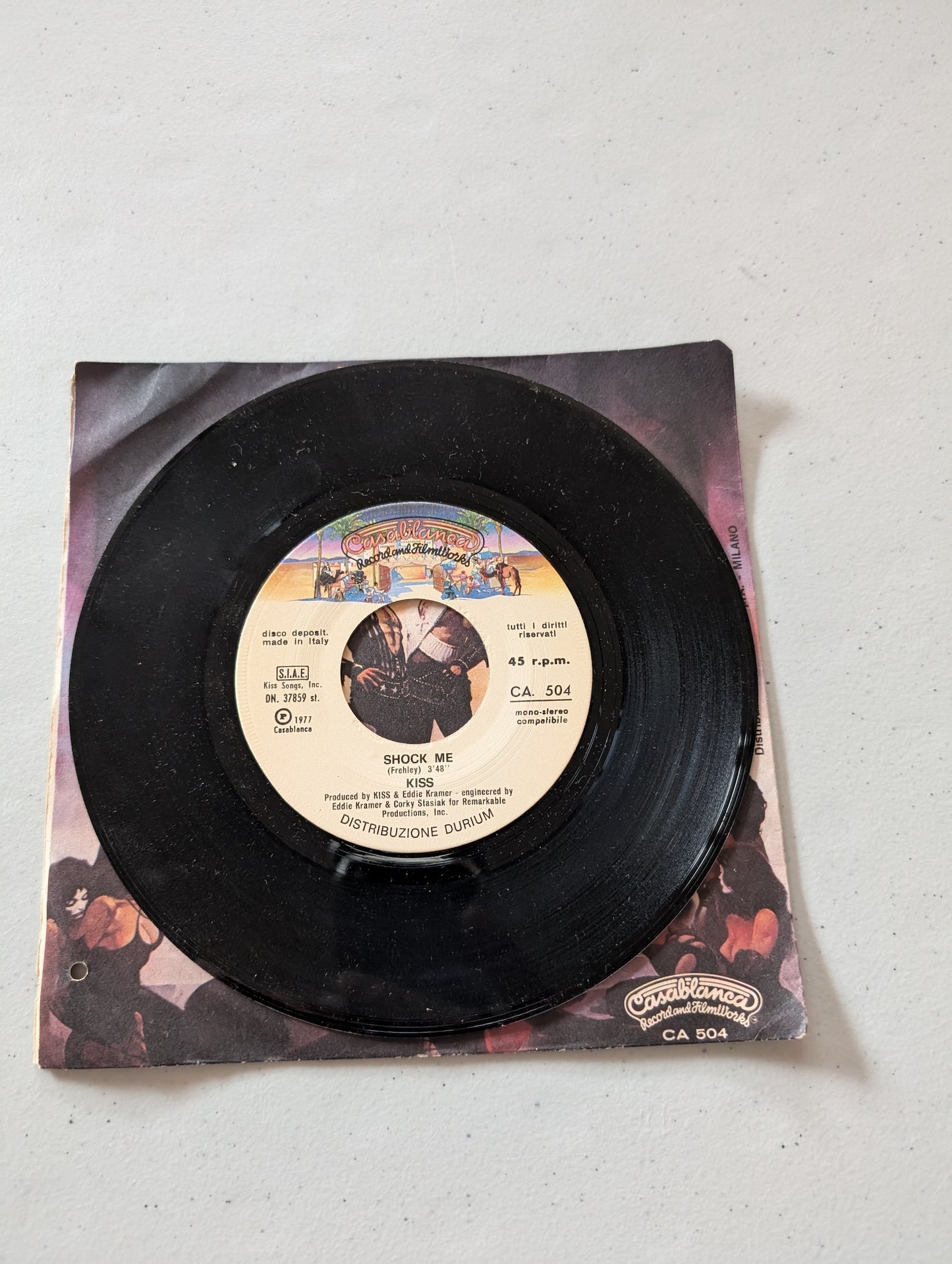 Kiss - Christine Sixteen - Shock Me On Casablanca ITALY (7 in, 45 RPM, Single, Vinyl Record Album)