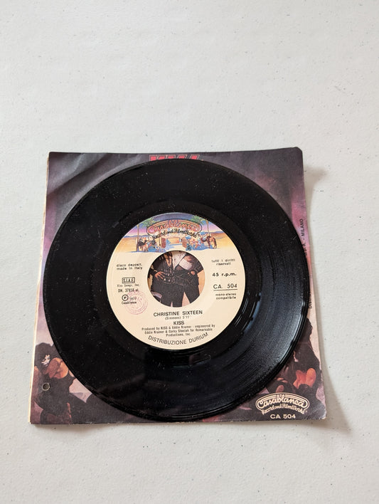 Kiss - Christine Sixteen - Shock Me On Casablanca ITALY (7 in, 45 RPM, Single, Vinyl Record Album)