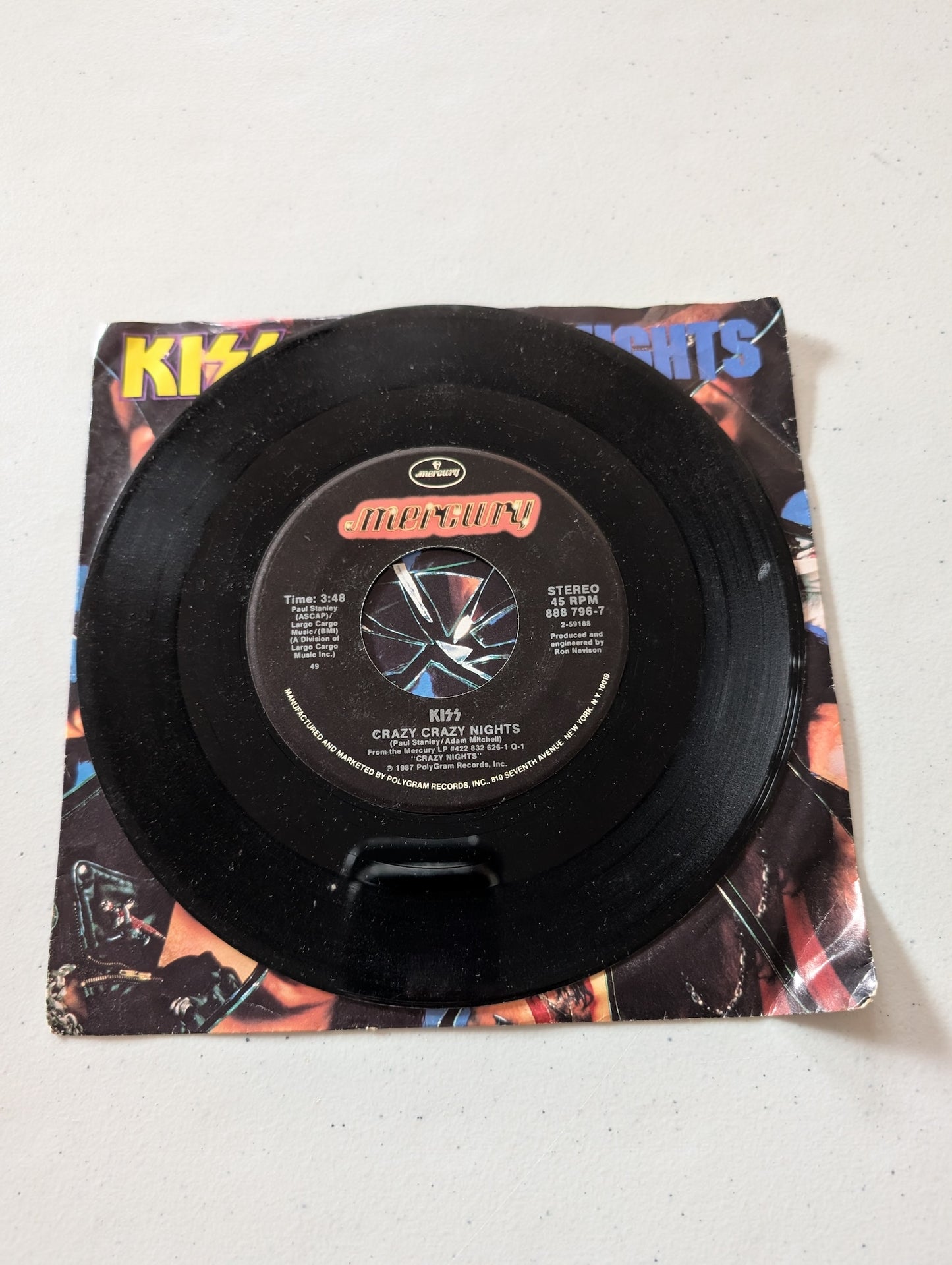 Kiss - Crazy Crazy Nights -  No No No (7 in, 45 RPM, Single, Vinyl Record Album)