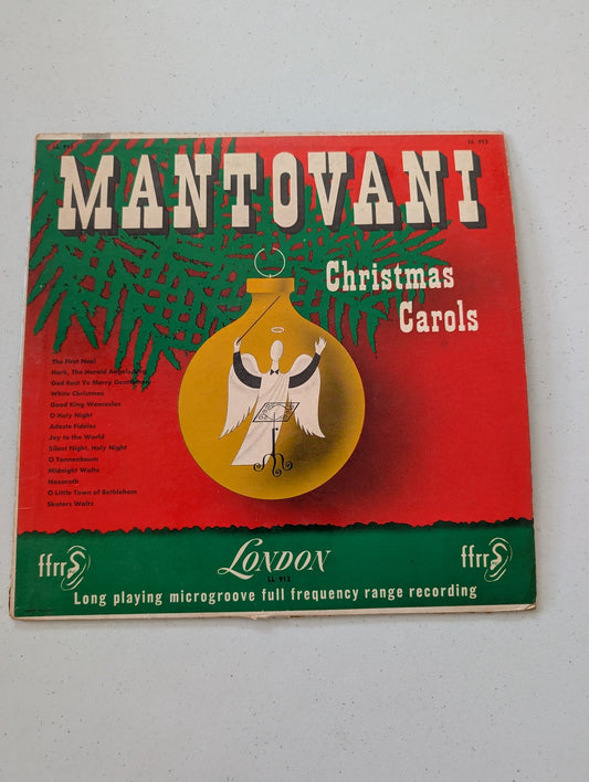 Mantovani & His Orchestra Christmas Carols 33RPM Vinyl LP 1954 London Records (Vintage Christmas Holiday Vinyl Record LP Album)