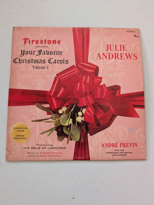 RCA Victor Firestone Presents Your Favorite Christmas Carols Vo.5 Julie Andrews (Vintage Christmas Holiday Vinyl Record LP Album)