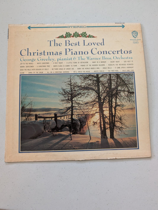 THE BEST LOVED CHRISTMAS PIANO CONCERTOS WARNER BROTHERS PROMO LP 1560 (Vintage Christmas Holiday Vinyl Record LP Album)