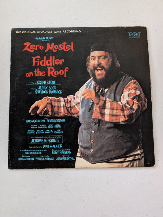 FIDDLER ON THE ROOF Zero Mostel Original Broadway Cast Recording LP (Vintage Vinyl Record LP Album Soundtrack)