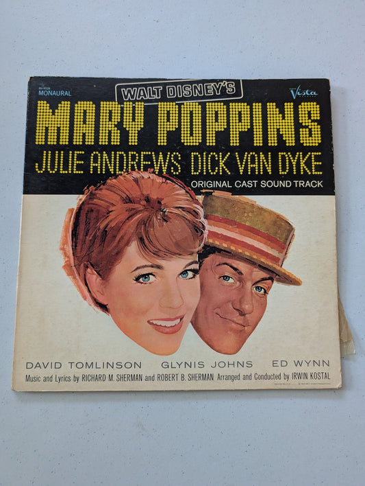 Walt Disney's Mary Poppins (Original Cast Soundtrack) 1964 Vinyl LP Record Album(Vintage Vinyl Record LP Album Soundtrack)