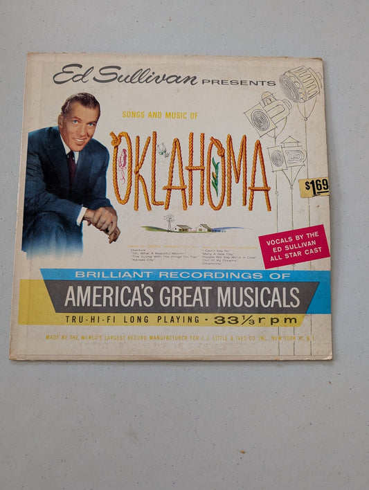 Ed Sullivan Presents Songs & Music Of Oklahoma Vinyl LP Record Album From 1959(Vintage Vinyl Record LP Album Soundtrack)
