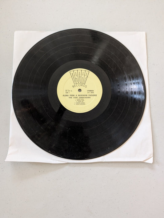 Aloha From A Hawaiian Paradise by The Surf Serenaders, released by Oscar Records (OS-147-A)(Vintage Vinyl Record LP Album Hawaiian)