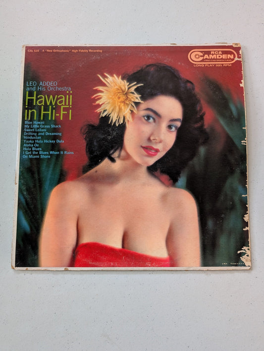 Hawaii In Hi -Fi By Leo Addeo And His Orchestra LP Vinyl Records RCA Camden (Vintage Vinyl Record LP Album Hawaiian)