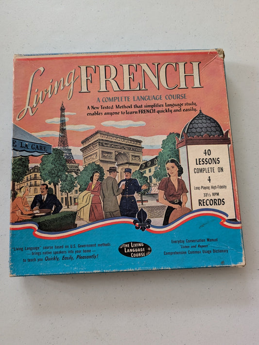 Living French The LP Edition 1968 Complete Language Course 40 Lessons. (Vinyl Record LP Album)