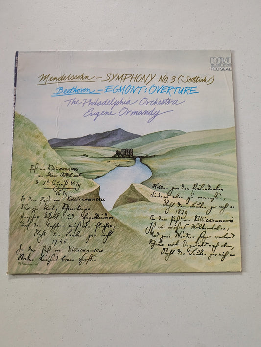 Eugene Ormandy LP Mendelssohn-Sympohny No.3, Beethoven- Egmont: Overture(Vintage Vinyl Record LP Album)