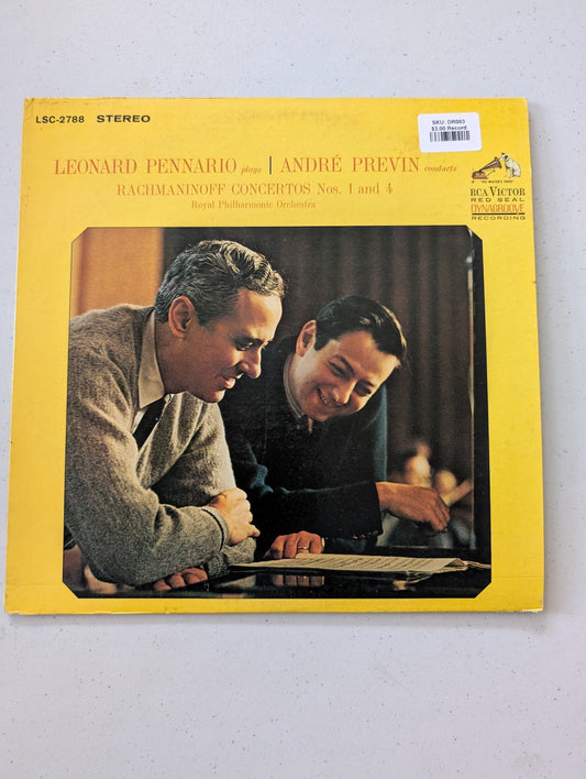 Leonard Pennario | André Previn, Sergei Vasilyevich Rachmaninoff Concertos 1 and 4, The Royal Phil(Vintage Vinyl Record LP Album)
