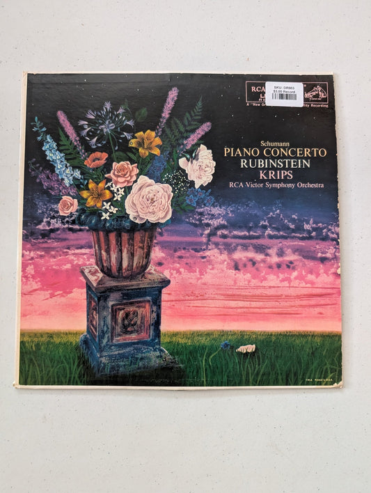 Schumann:Piano Concerto Rubinstein Krips RCA Victor Symphony 1959 RCA vinyl (Vintage Vinyl Record LP Album)