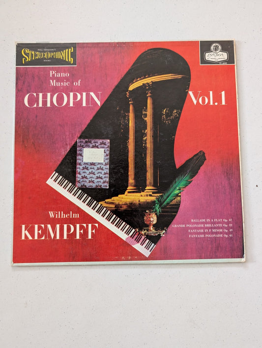 Wilhelm Kempff, Piano Music Of Chopin Vol. 1, London Records CS 6040, Blueback(Vintage Vinyl Record LP Album)