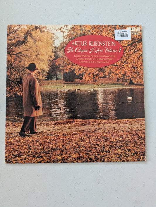 Arthur Rubinstein The Chopin I Love Vol.3 Record Album(Vintage Vinyl Record LP Album)